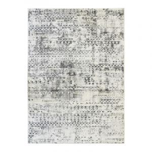 Thedecofactory Tapis extra-doux motif croisillons crème argent 120x170