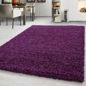 Teppium Tapis à poils longs tapis shaggy moderne monochrome tapis de salon à poils longs [Violet, 60 x 110 cm ] Rectangulaire [71016