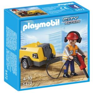 Image de Playmobil 5472 City Action - Ouvrier avec marteau-piqueur