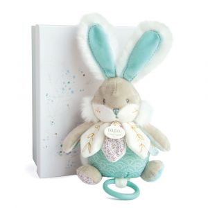 Doudou et Compagnie Lapin de sucre amande - boîte à musique - 20 cm