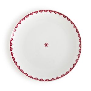 Lot de 4 iettes plates en porcelaine, Flocani Rouge/Blanc Taille Taille Unique