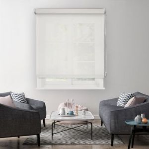 Madécostore Store enrouleur tamisant uni h190cm - Blanc cassé - L74 x H190cm - Blanc cassé