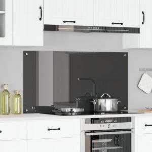 VidaXL Crédence de cuisine Gris foncé 120x60x0,6 cm en verre trempé