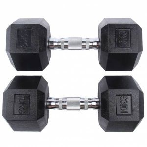 SPORTINATOR Haltère hexagonale de 10 kg Set de 2