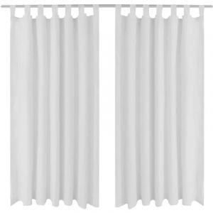 Image de VidaXL 2 pcs Rideau ? Passant Micro Satin Blanc 140 x 175 cm