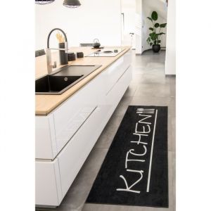 Nazar Tapis de cuisine à motif KITCHEN RUGS - 80x150 cm - STAMPA - Noir