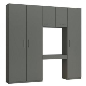 Inside75 Ensemble de rangement pont table bureau tiroir gris graphite mat largeur 250 cm - gris