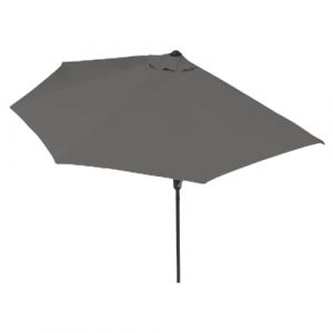 Easymaxx Parasol de balcon/terrasse semi-circulaire | Se place parfaitement au mur | Avec manivelle pratique, protection UV 40+ | 270 x 130 cm [Gris tendance], gris, Grand modèle, semi-circulaire