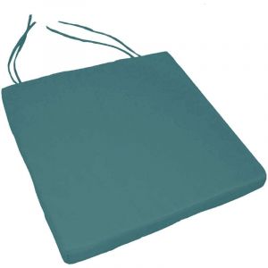 Home maison Galette de chaise ext&eacute;rieur imperm&eacute;able et d&eacute;houssable Bleu Paon 40x40 cm