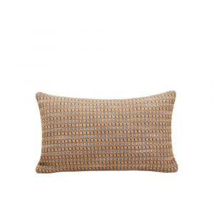 Housse de coussin en Jacquard texturé et graphique Jaune