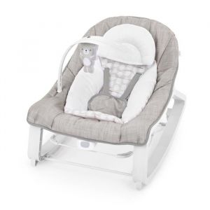 Ingenuity Keep Cozy 3-en-1 Transat Vibrant Évolutif pour Bébé et Siège à Bascule du Nourrisson au Bambin, Vibrations et Barre de Jouets, 0-30 Mois Jusqu'à 18 kg - Ours Linden
