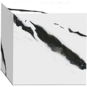 Mobilier Deco - jasmia - Table basse carr&eacute; marbre d'ing&eacute;nierie blanc et noir