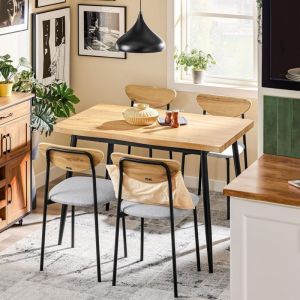 Sobuy Ensemble Table à Manger - OGT52-N - 5 Pièces - Compact - Style Industriel