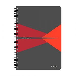 Image de Leitz Cahier Office 14,8 x 21 cm 180 pages 5x5. Couverture carte grise et rouge