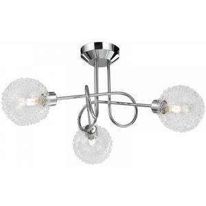 Monzana Plafonnier LED 3 spots crois&eacute;s chrome Lampe int&eacute;rieure design G9 &Eacute;clairage plafond salon IP20 [Classe &eacute;nerg&eacute;tique A+]