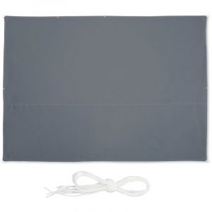 Image de Relaxdays Voile d'ombrage rectangulaire, 3,5 x 4,5 m, imperméable, anti-UV, avec tendeurs, terrasse, balcon, gris