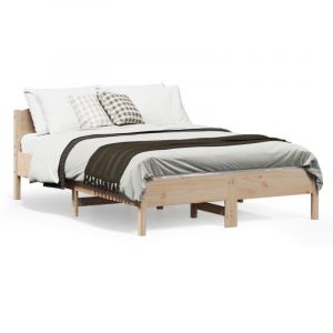 VidaXL Cadre de lit avec tête de lit 140x190 cm bois de pin massif