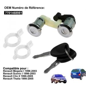 Barrier - Kit cylindre - Barillet de Serrure de Porte Avant Gauche et droite Renault Megane 1 Scenic Clio Thalia Renault Megane