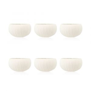 Ogo Living Lot de 6 bols en porcelaine bleu et blanc 8cm