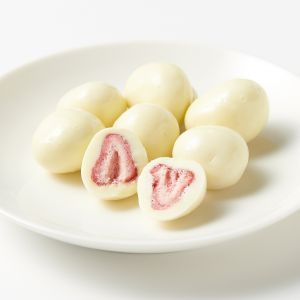 Fraises enrob&eacute;es de chocolat blanc