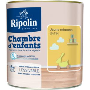 Image de Ripolin Peinture Murale Spéciale Chambre d'Enfants Satin Jaune Mimosa 05L