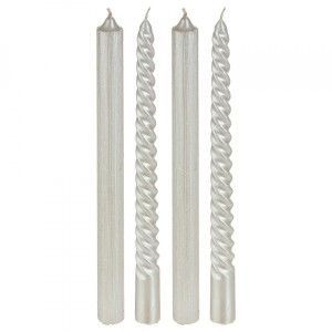Lot de 4 bougies Twist Blanc