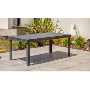 House and Garden Table de jardin 200/300x100cm aluminium gris COPENHAGUE