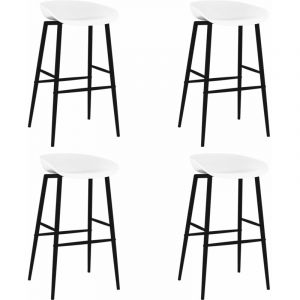 VidaXL Chaises de Bar 4 pcs Blanc Mod&egrave;le 1