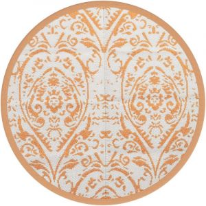 VidaXL Tapis D'extérieur Orange Et Blanc Ø120 Cm Pp