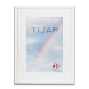 AFFa frames Tisar Cadre photo en bois Light Rectangle avec façade en verre acrylique White 24 x 30 cm
