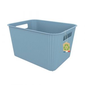 Sundis Vibes, panier de rangement plastique, bleu artic, 14L, avec poignées, empilable, idéal pour petits objets et accessoires de la salle de bain, la chambre, la cuisine ou le bureau