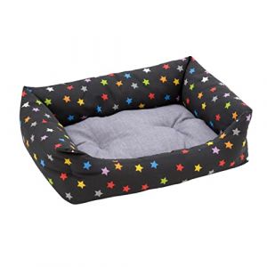 Image de Lit pour Chien, Panier rectangulaire, Coussin pour Animaux Domestiques pour Chambre à Coucher, Salon, Couloir - Étoiles Colorées, 70X85 cm (l)