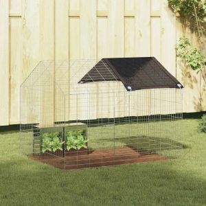 VidaXL Cage Pour Lapins Argent 400 X 78 X 78 Cm Acier Galvanisé
