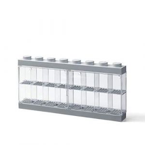 Vitrine de présentation des Mini-Personnages Lego pour 16 Mini-Personnages, conteneur empilable Contre Un Mur ou sur Un Bureau, Gris