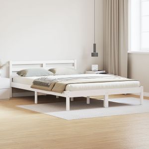 VidaXL Cadre De Lit Avec Tête De Lit Blanc 160x220 Cm Bois Massif De Pin