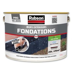 Rubson Revêtement d'Étanchéité Murs Extérieurs special Fondations, Noir, Seau de 20 L