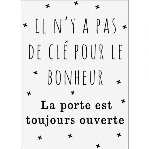 Image de AC-Déco Sticker motivation - Bonheur - 50 x 70 cm - PVC - Blanc