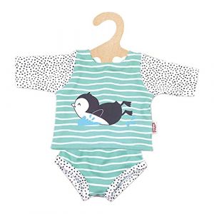 Heless 2118 – Tenue de Natation pour poupées au Design Pingouin à Pois 2 pièces avec Haut et Bas, Taille 35-45 cm, 10204946, Multicolore