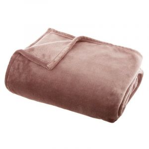 Atmosphera Plaid flanelle 125 x 150 cm Rose - Rose