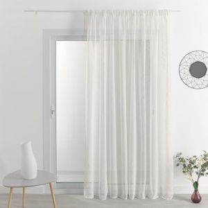 Home maison QABANE Voilage Tamisant en Etamine Polyester Ivoire 295 X 180 cm