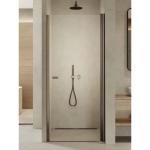 Porte de douche pivotante 70 cm inox bross&eacute; ANTILLES GUNMETAL BRUSHED