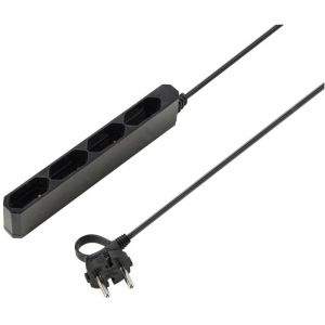 Sygonix Multiprise SY-5806880 x4 noir fiche Euro 1 pc(s)