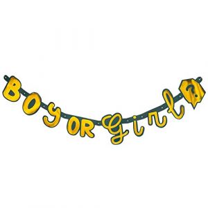 Boland Guirlande de lettres en carton Boy or Girl dorée 130 cm - Couleur Or - Taille Taille Unique