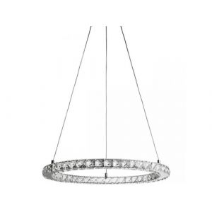 Image de Bobochic Suspension ronde &agrave; strass avec LED RONDO Argent