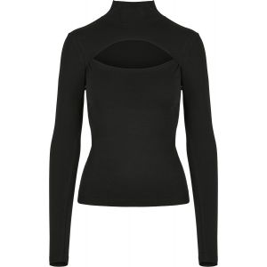 Urban classics Ladies Cut-Out Turtleneck Longsleeve T-Shirt, Noir, M Femme