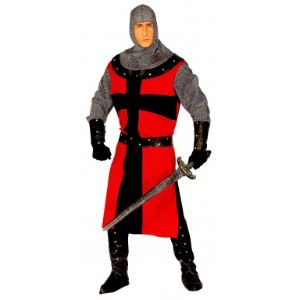 Déguisement de chevalier médiéval rouge homme