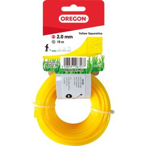 Oregon Fil carré pour débroussaillage nylon - Longueur 15 m - Diamètre 2 mm - Jaune