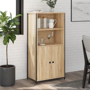 VidaXL Buffet haut,Meuble de Rangement chêne sonoma 62x36x121,5 cm bois d'ingénierie 573224 - Brun