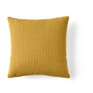 Selma - coussin - en velours c&ocirc;tel&eacute; - 50x50 cm - Jaune