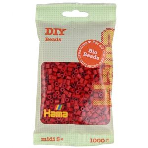 Hama Perles à repasser - 1 000 perles BIO rouge noël - Ø5 mm - À partir de 5 ans - Mixte